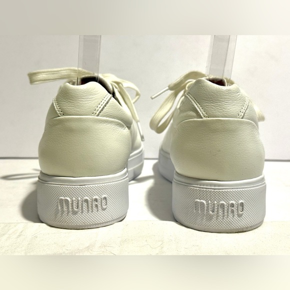 Munro Tilly White Leather Zip Lace Sneakers Womens 9 Comfort Walking Shoes - Picture 5 of 10